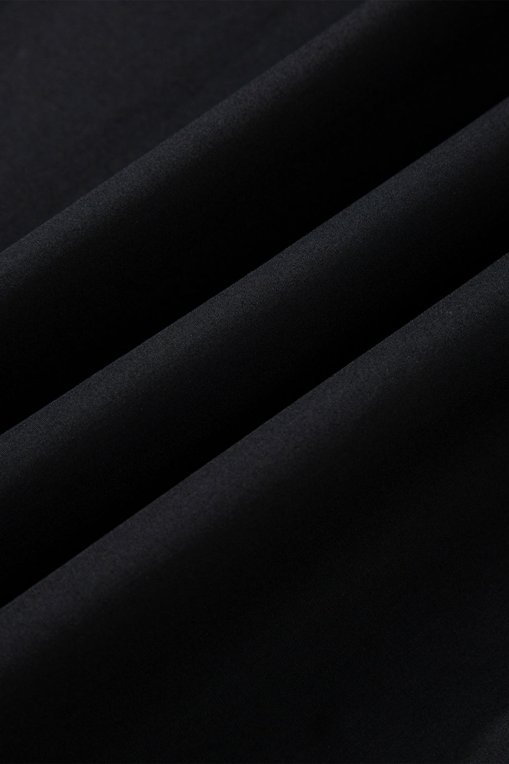 Black Striped Trim Ruffle Split Neck Long Sleeve Blouse