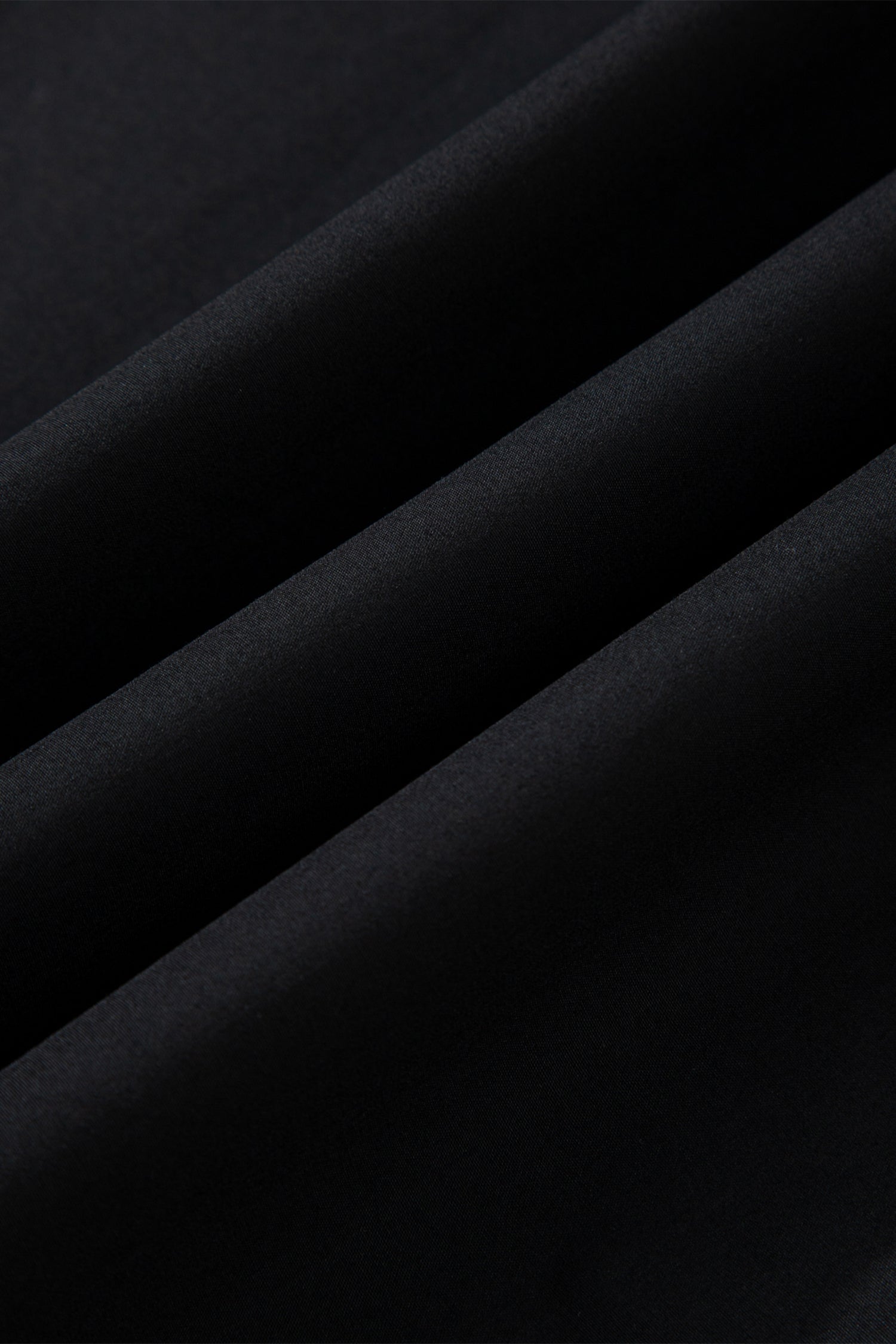 Black Striped Trim Ruffle Split Neck Long Sleeve Blouse