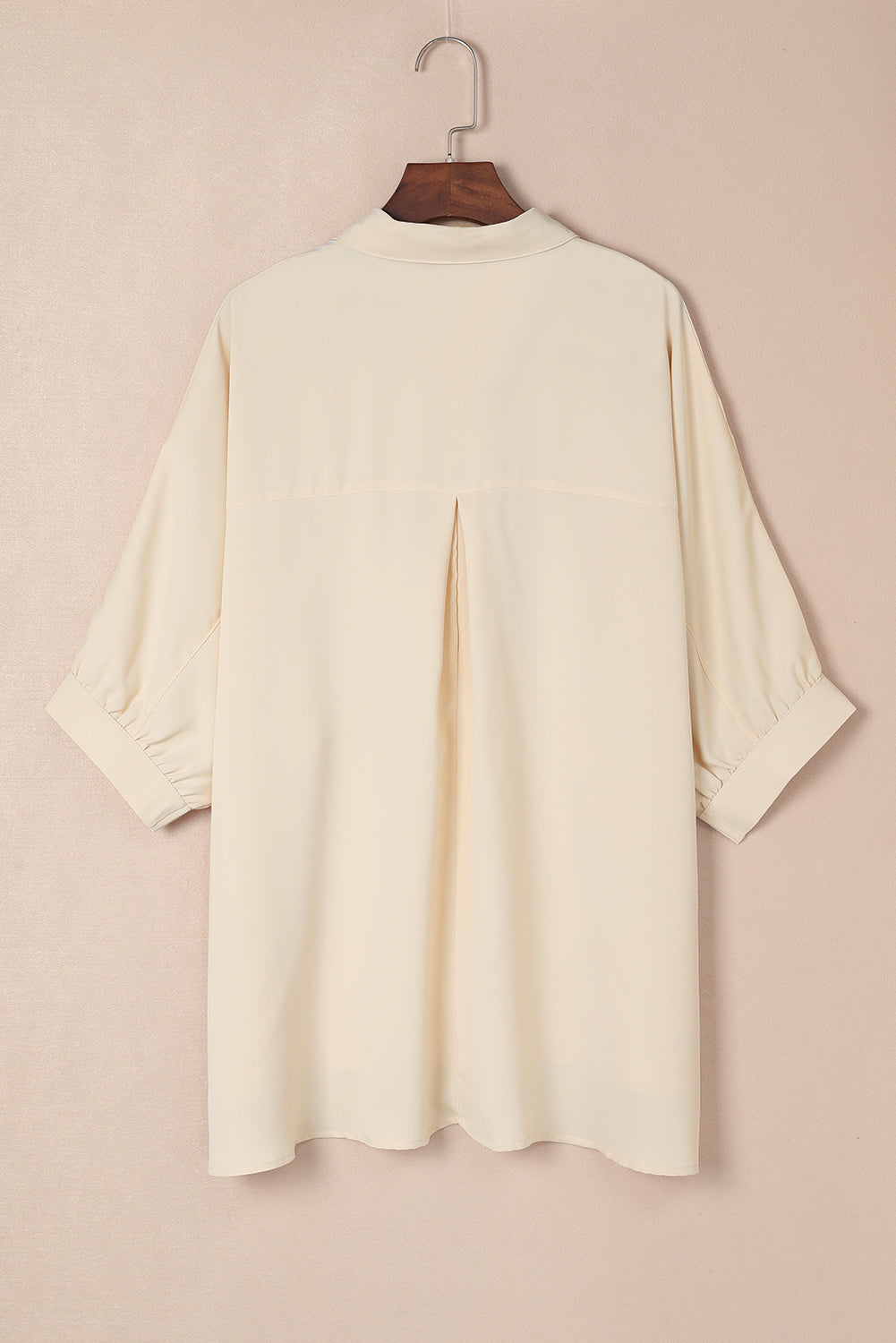Apricot 3/4 Puff Sleeve Oversize Shirt